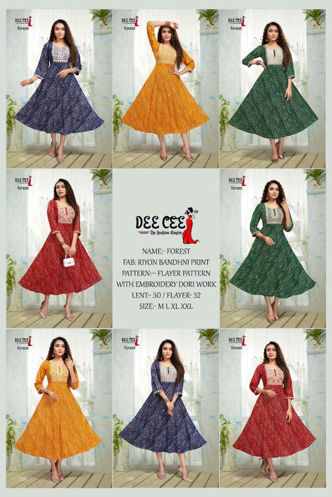 Deecee Forest New Latest Ethnic Wear Printed Rayon Kurti Collection